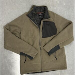 The North Face Men's Brown Fleece Jacket Full Zip Sherpa Lined Size L